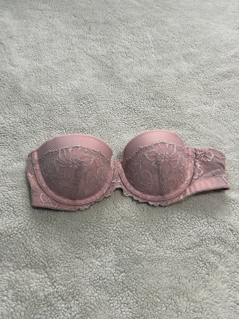 Maidenform Strapless Lace Push-Up Bra - Dusty Rose